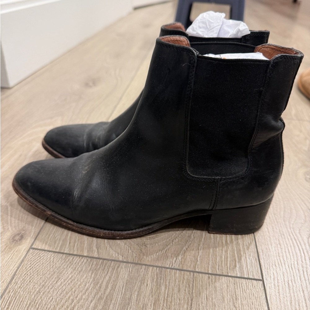 Frye Black Leather Chelsea Boots